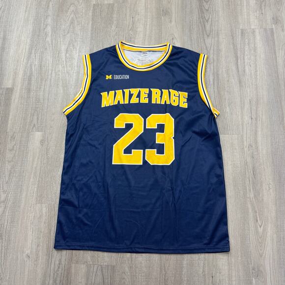 University of Michigan Wolverines Basketball Jersey Men's Large Maize Rage Hoops - Picture 1 of 7
